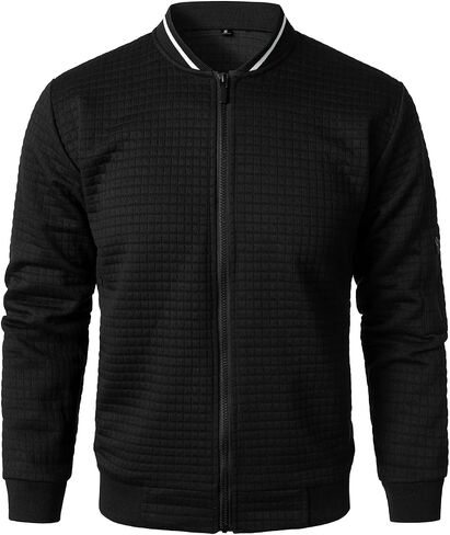 HOOD CREW Men’s Lightweight Casual Jackets Varsity Bomber Jacket Coat with Zipper in Kuwait