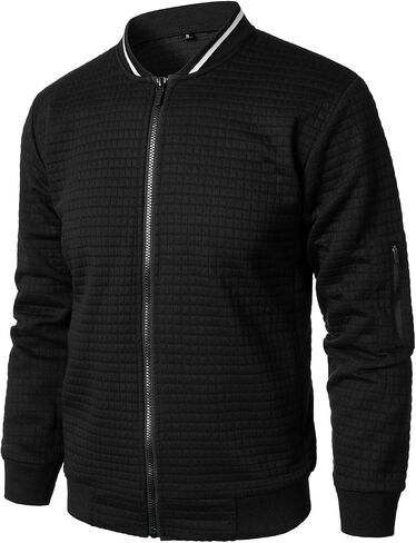 HOOD CREW Men’s Lightweight Casual Jackets Varsity Bomber Jacket Coat with Zipper in Kuwait