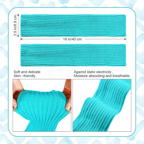 SATINIOR 80s Leg Warmers Set, Women Neon Running Headband Wristbands Knit Outfit Sport Accessories in Kuwait