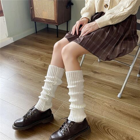 ZQFFB Leg Warmers Kawaii Black White Goth Stacked Leg Warmer of Japanese Style for Women 80s Party Sports Y2k Fashion in Kuwait
