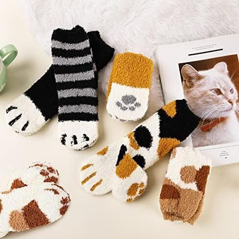 جوارب Trifabricy Fuzzy للنساء، جوارب شتوية لطيفة منفوشة، جوارب دافئة وناعمة ومريحة، جوارب مرحة مبتكرة للنساء in Kuwait