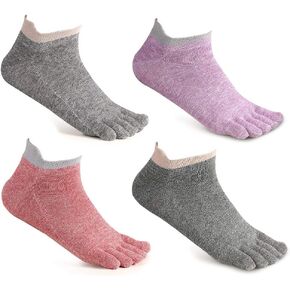 جوارب Meaiguo Toe Socks No Show قطن منخفضة القطع بخمسة أصابع رياضية للنساء in Kuwait