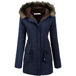 Beyove Womens Winter Coats Jacket Removable Hood Warm Faux Fur Lined Thicken Parka with Pockets Windproof Outerwear in Saudi Arabia