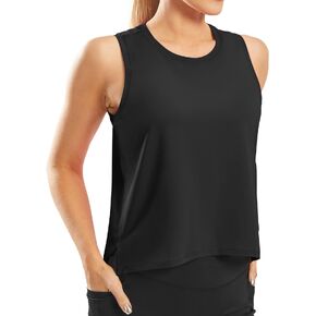 Ice Silk Crop Workout Tank Tops for Women Cool-Dry Sleeveless Loose Fit Yoga Shirts Running Gym Athletic Tops for Women