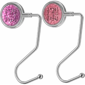 Purse Hooks for Table, Set of 2 Metal Purse Hanger Handbag Holder for Women and Girls (2PCS-Flowers)