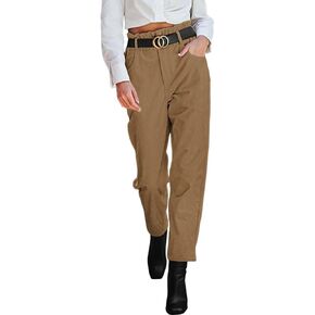 Acelitt Women Casual Elastic High Waisted Work Paper Bag Corduroy Pants with Pockets, S-XL in Saudi Arabia