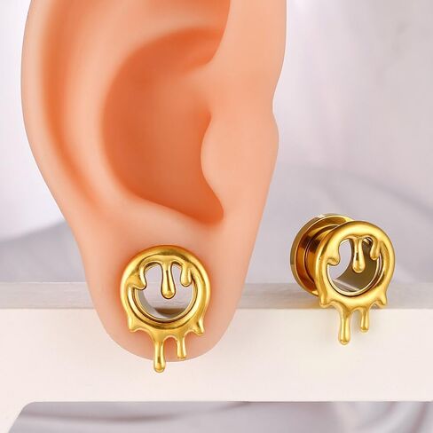 casvort 2 جهاز كمبيوتر شخصى هيبوالرجينيك 316 الفولاذ المقاوم للصدأ 0g-1 "فريدة من نوعها قطرات الماء الأذن مقاييس عيد الهالوين سدادات الأذن لأنفاق الأذن الفص الممتدة السرج الشماعات هيئة ثقب المجوهرات in Kuwait