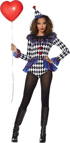 Spirit Halloween Adult Carnival Clown Bodysuit Costume | Classic Halloween | Clown Cosplay in Saudi Arabia