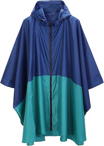 salamra Rain Poncho Jacket Coat Hooded Zipper Style for Women/Men/Adult with Pocket in Kuwait