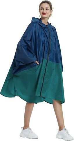 salamra Rain Poncho Jacket Coat Hooded Zipper Style for Women/Men/Adult with Pocket in Kuwait