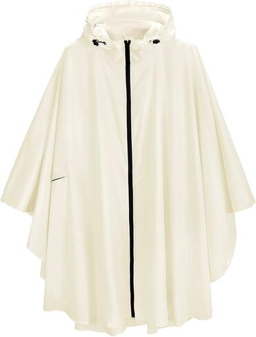 salamra Rain Poncho Jacket Coat Hooded Zipper Style for Women/Men/Adult with Pocket in Kuwait