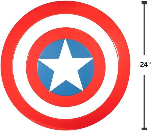 درع Marvel Captain America الرسمي للبالغين مقاس 60.96 سم - ملحق درع بلاستيكي مقاس 60.96 سم بمقابض مرنة in Saudi Arabia