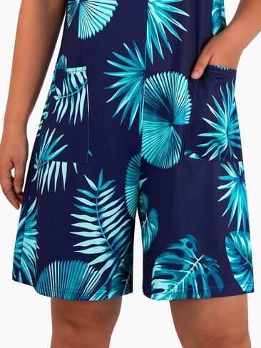 Casual Rompers for Women Summer 2024 Sleeveless Adjustable Strap Shorts Jumpsuits Stretchy Romper with Pockets in Saudi Arabia