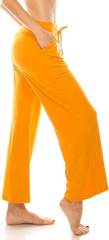 Leggings Depot Women's Fashion Pajama Pants with Pockets Comfy Drawstring Sleep Lounge Bottoms in Kuwait