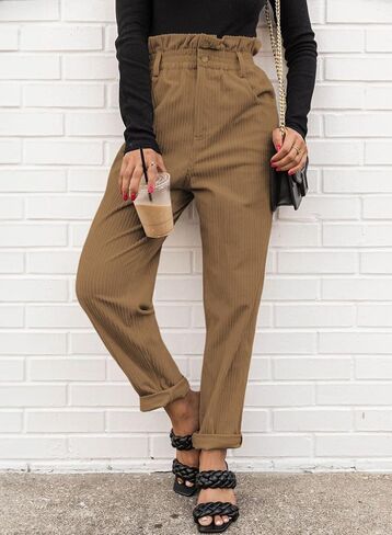 سروال قصير نسائي كاجوال مرن عالي الخصر من Acelitt مع جيوب، مقاس S-XL in Saudi Arabia