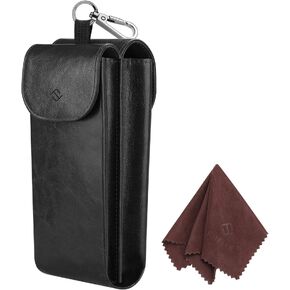 Fintie Double Glasses Case with Carabiner Hook, Portable Vegan Leather Eyeglass Case Anti-scratch Sunglasses Pouch in Saudi Arabia