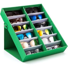 TRIUMPH VISION Sunglasses Organizer Storage Eyeglasses Holder Multiple Glasses Case Box Eyewear Case with Lid