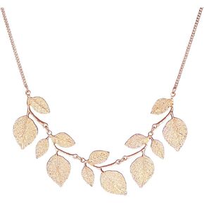 CENAPOG Bohemian Glitter Leaf Collar Necklace for Women Girls Plant Hammered Necklace Chunky Tree Life Choker Necklace Vintage Bib Necklace in Kuwait