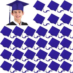 Bokon 30Pcs Graduation Cap Bulk Child Adult Adjustable Graduation Cap for Kids Kindergarten High School Bachelor Graduation