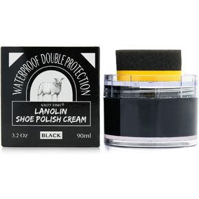 SALTY FISH Shoe Polish Cream 3.2Oz, Lanolin Shoe Polish Kit with Shoe Shine Sponge, Condition Waterproof Restore Shoe Boot