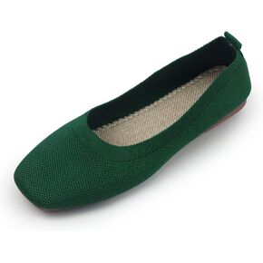 RVROVIC Women Flat Shoes Knitted Lightweight Slip-on Loafers Breathabel Soft Comfortable Ballet Flats