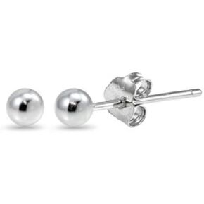 14K Gold 2mm Polished Tiny Ball Bead Unisex Cartilage Piercing Stud Earrings for Women Grils Men Boys