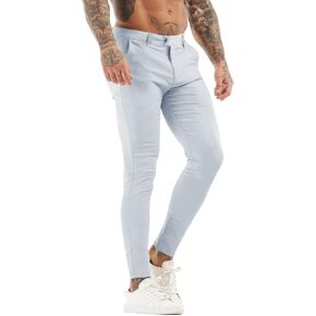 Mens Dress Pants Slim Fit Stretch Fashion Plaid Pant Skinny Leg