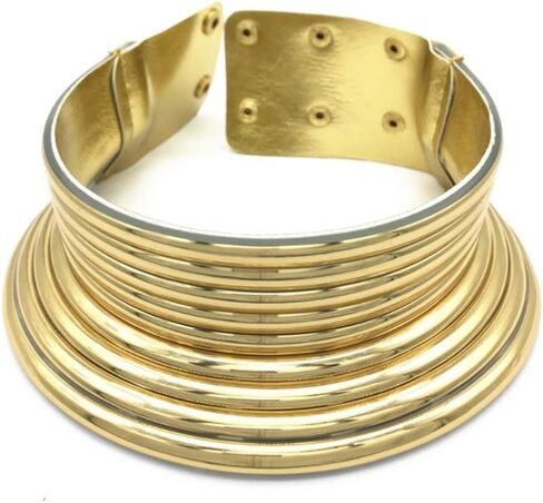 Chryvva المجوهرات الأفريقية بيان طوق مصر الذهب لهجة المختنق المرأة مكتنزة جلدية الياقة قلادة (الذهب) in Kuwait