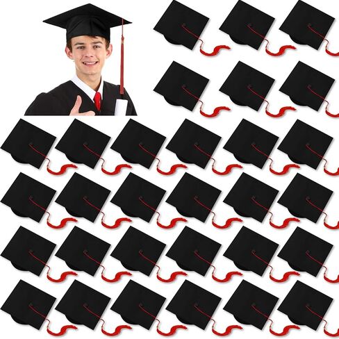Bokon 30Pcs Graduation Cap Bulk Child Adult Adjustable Graduation Cap for Kids Kindergarten High School Bachelor Graduation in Kuwait