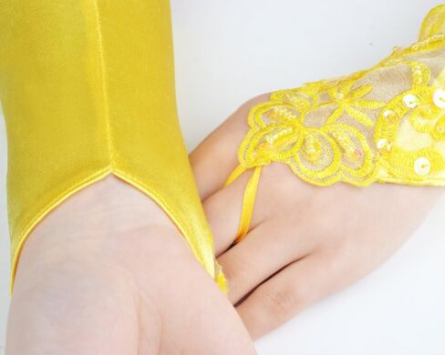 JISEN Fingerless Satin 1920s Gloves Women Banquet Party Elegant Lace Embroidered Bridal Mittens 11 Inch in Kuwait