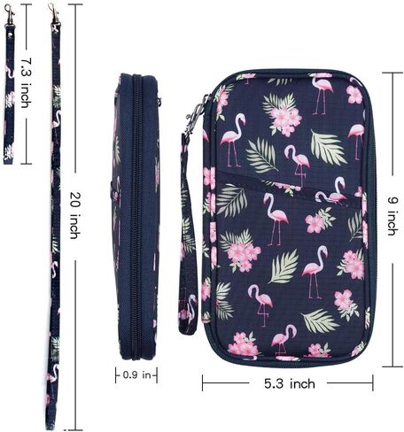 RFID Blocking Family Passport Wallet Holder Waterproof, Travel Document Organizer Credit Card Clutch Bag for Men Women (Black) in Kuwait