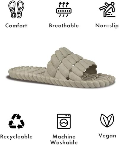 شباشب للرجال والنساء، أحذية دش للتدليك للحمام، شرائح منزلية مضادة للانزلاق، شباشب وسادة ناعمة ومريحة، شباشب سحابة لغرفة النوم، صنادل الشاطئ - مناسبة للداخل والخارج in Kuwait