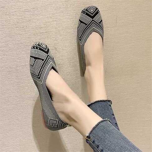 RVROVIC Women Flat Shoes Knitted Lightweight Slip-on Loafers Breathabel Soft Comfortable Ballet Flats in Saudi Arabia