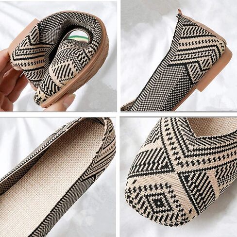 RVROVIC Women Flat Shoes Knitted Lightweight Slip-on Loafers Breathabel Soft Comfortable Ballet Flats in Saudi Arabia