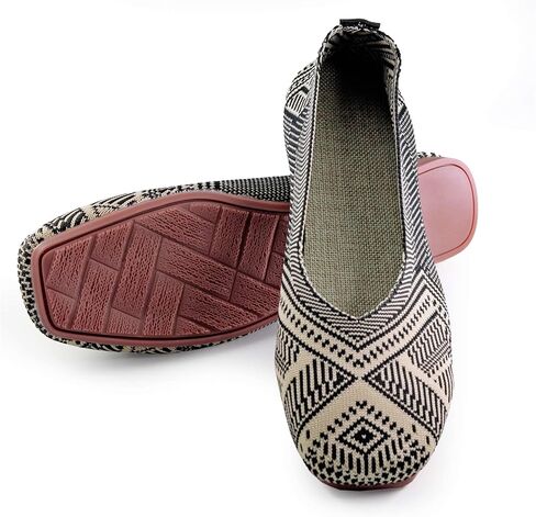 RVROVIC Women Flat Shoes Knitted Lightweight Slip-on Loafers Breathabel Soft Comfortable Ballet Flats in Saudi Arabia