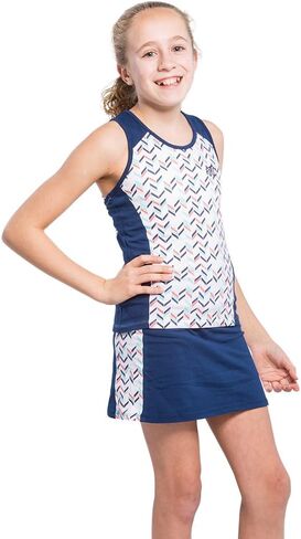 طقم فستان تنس للبنات مع قميص ظهر Racerback وتنورة تنس مع سروال داخلي in Kuwait