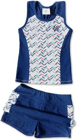 طقم فستان تنس للبنات مع قميص ظهر Racerback وتنورة تنس مع سروال داخلي in Kuwait