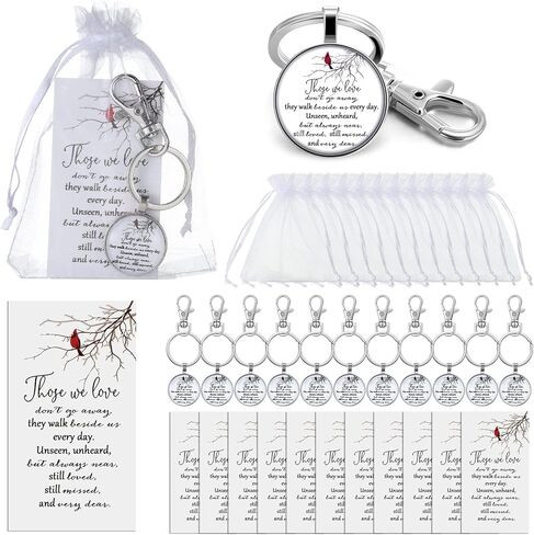 Fumete Cardinal Keychain Bulk Metal Red Bird Cardinal Key Ring Remembrance Sympathy Gifts Memorial Jewelry for Loss with Cards Bags in Kuwait