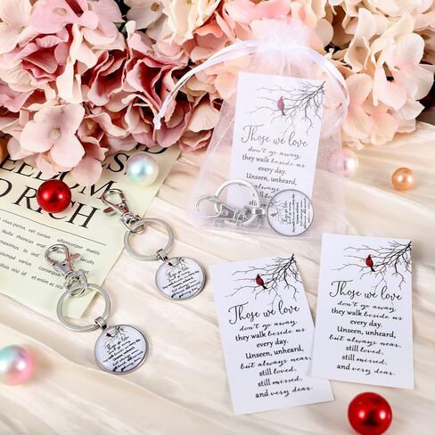 Fumete Cardinal Keychain Bulk Metal Red Bird Cardinal Key Ring Remembrance Sympathy Gifts Memorial Jewelry for Loss with Cards Bags in Kuwait