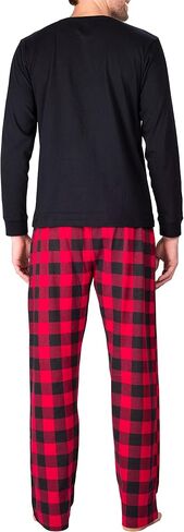 Men’s Pajama Set Pajamas For Men 2 Piece PJ Set with Cotton Knit Men Pajama Pants and Long Sleeve Henley T-Shirt in Kuwait