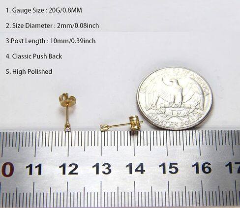 14K Gold Filled Polished Tiny CZ Pearl Ball Stud Earrings Set for Women Girls 20G Surgical Steel Hypoallergenic Piercing Studs for Sensitive Ear, Pack of 6 Pairs in Kuwait