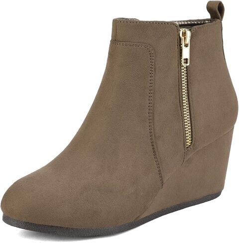 DREAM PAIRS Women's Suede Low Wedges Ankle Boots in Kuwait