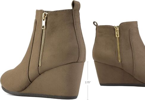 DREAM PAIRS Women's Suede Low Wedges Ankle Boots in Kuwait