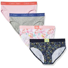 Calvin Klein Girls Underwear Cotton Bikini Panties, 4 Pack in Kuwait