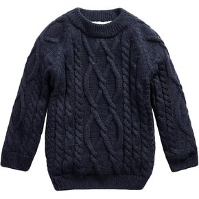 Baby Boys Girls Cable Knit Pullover Sweater Fleece Lined Vintage Warm Sweatshirt in Saudi Arabia