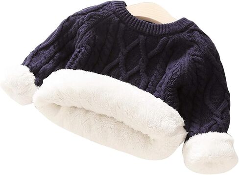 Baby Boys Girls Cable Knit Pullover Sweater Fleece Lined Vintage Warm Sweatshirt in Saudi Arabia
