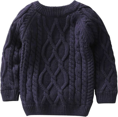 Baby Boys Girls Cable Knit Pullover Sweater Fleece Lined Vintage Warm Sweatshirt in Saudi Arabia