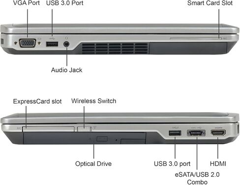 Dell Latitude E6530 Notebook 15.6' Business Laptop PC (Intel Core i5-3210M, 4GB Ram, 128GB SSD, Webcam, HDMI, WiFi, DVD-RW) Win 7 Pro (Renewed) in Saudi Arabia