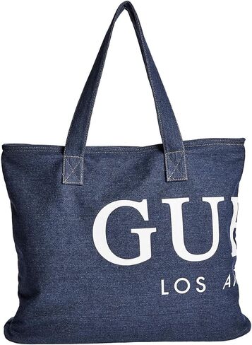 Guess Women's Denim Logo Large Tote Bag Handbag in Kuwait