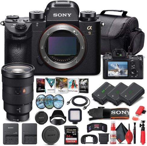 Sony Alpha a9 II Mirrorless Digital Camera (Body Only) (ILCE9M2/B) + Sony FE 24-70mm Lens + 64GB Memory Card + 2 x NP-FZ-100 Battery + Corel Photo Software + Case + External Charger + More (Renewed) in Saudi Arabia